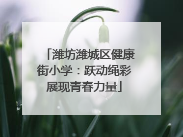 潍坊潍城区健康街小学：跃动绳彩展现青春力量